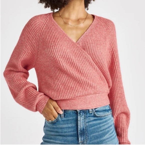 Splendid Small Sweater Cashblend Adele Wrap Sweater in Winterberry Heather NWT - Picture 1 of 11